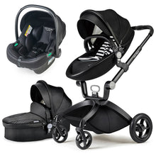 Hot Mom 3-in-1 high landscape black stroller designed to be parent-friendly for daily use.