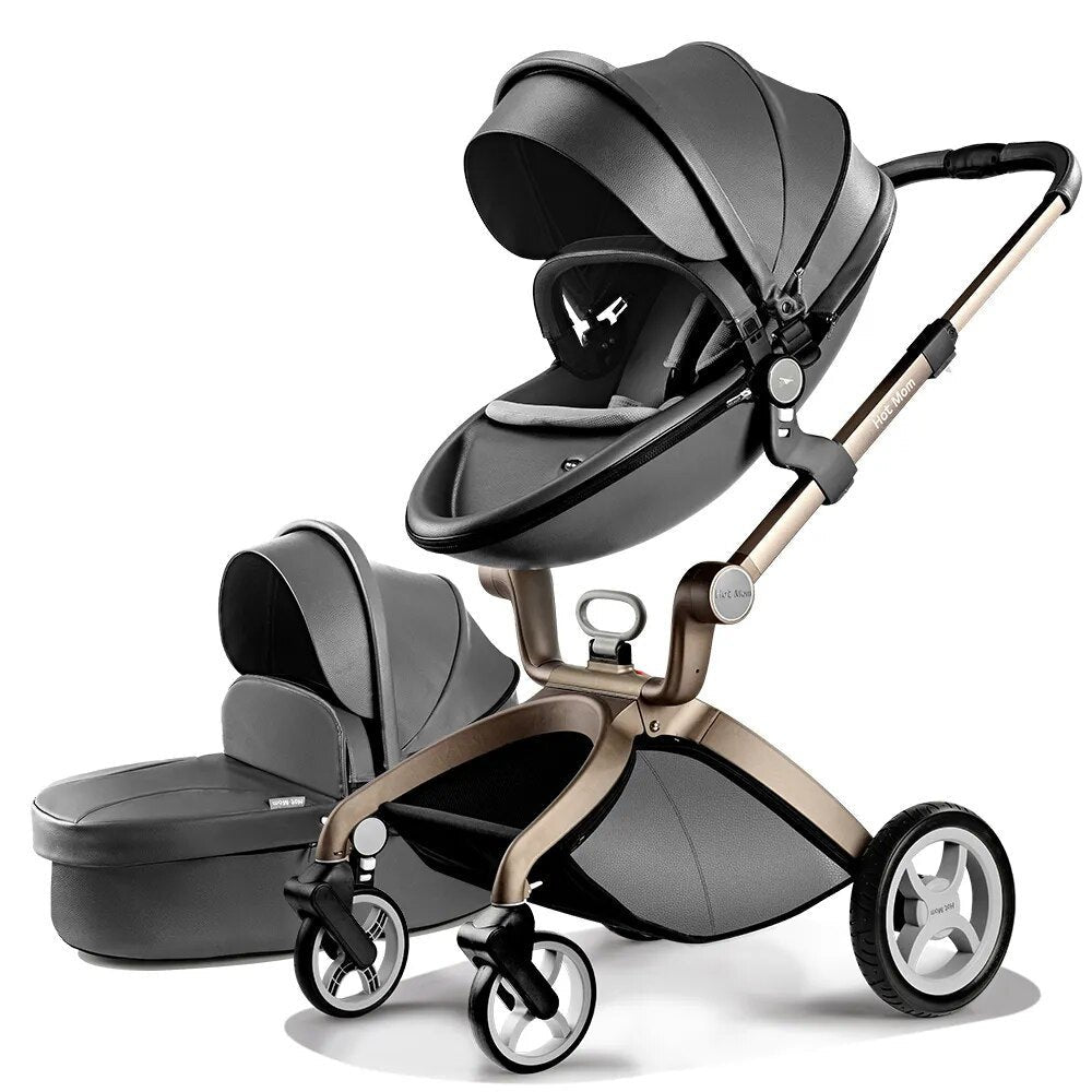 Hot Mom 3-in-1 stroller with a modern comfort seat for daily walks and errands.