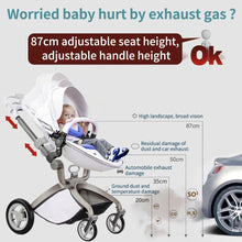 Hot Mom 3-in-1 stroller with a reversible adjustable seat for facing baby toward or away from parent.