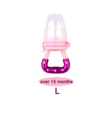 Pink baby pacifier with star design.
