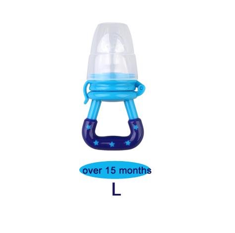 Blue baby feeder with clear container 