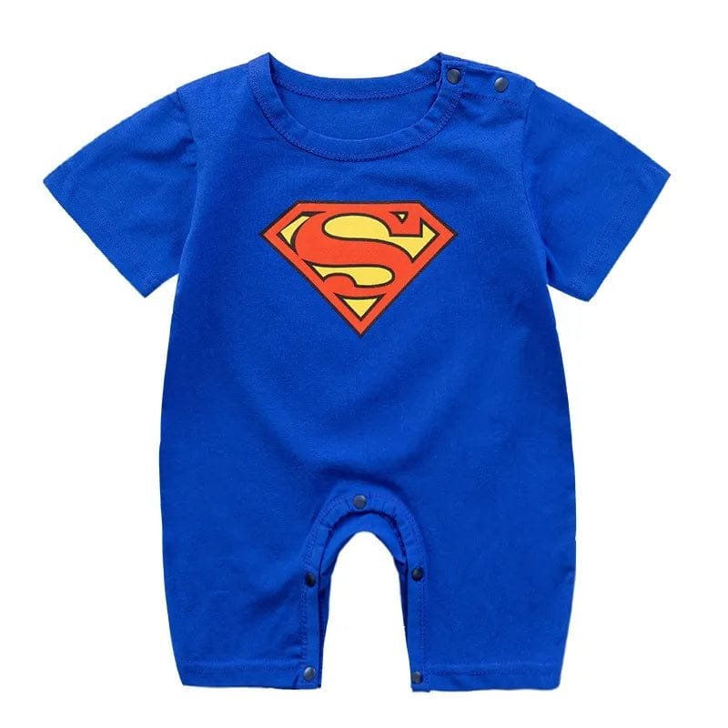Blue baby romper with Superman logo 