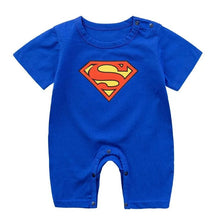 Blue baby romper with Superman logo 