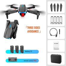 K3/E99 foldable drone kit with cable, remote control, battery, and case for weekend flying.