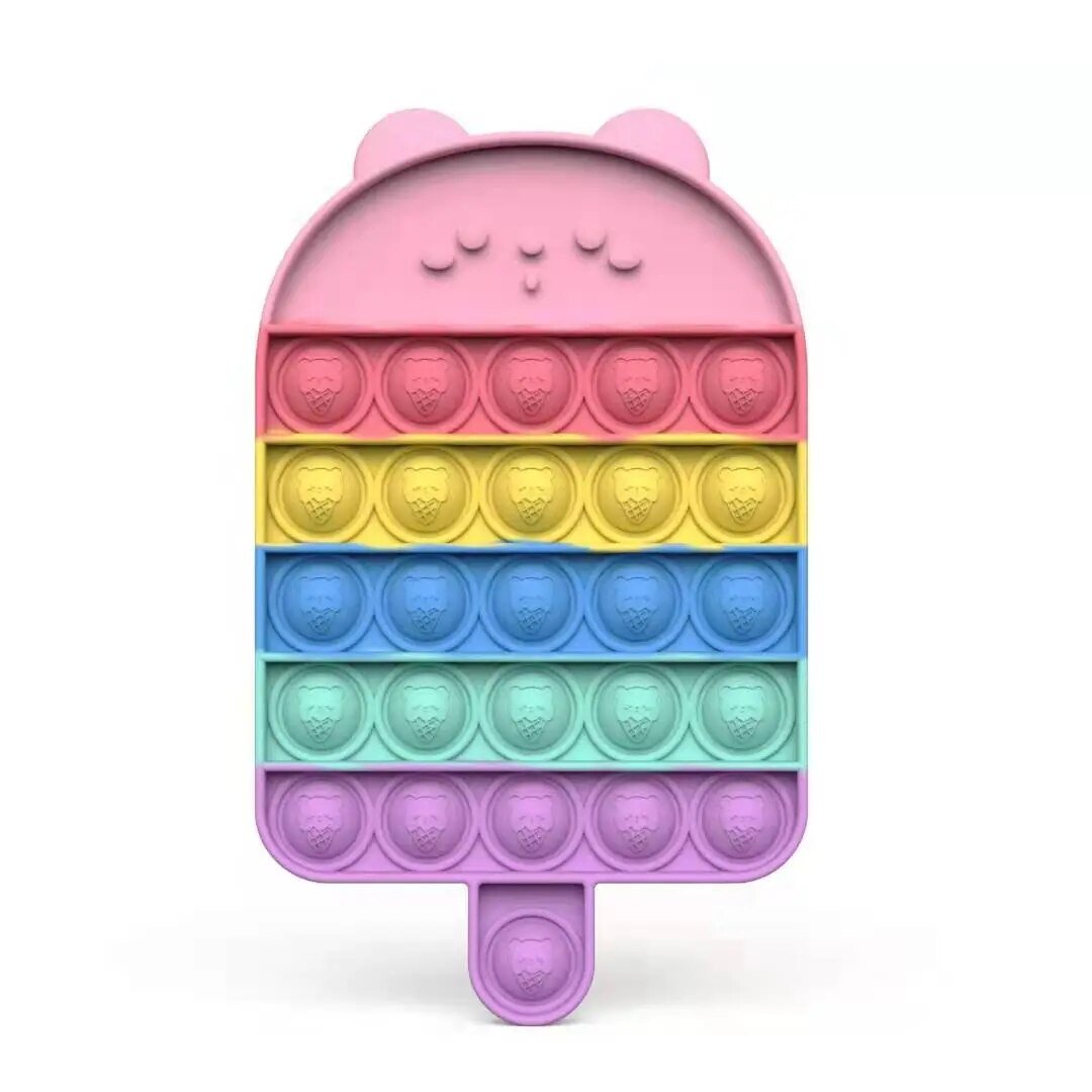 Kawaii Animal Fidget Toy shaped like a popsicle for kids stress relief and quiet-time play.