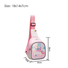 Pink Unicorn Backpack kawaii school backpack detail for children carrying books, lunch, and toys to kindergarten.