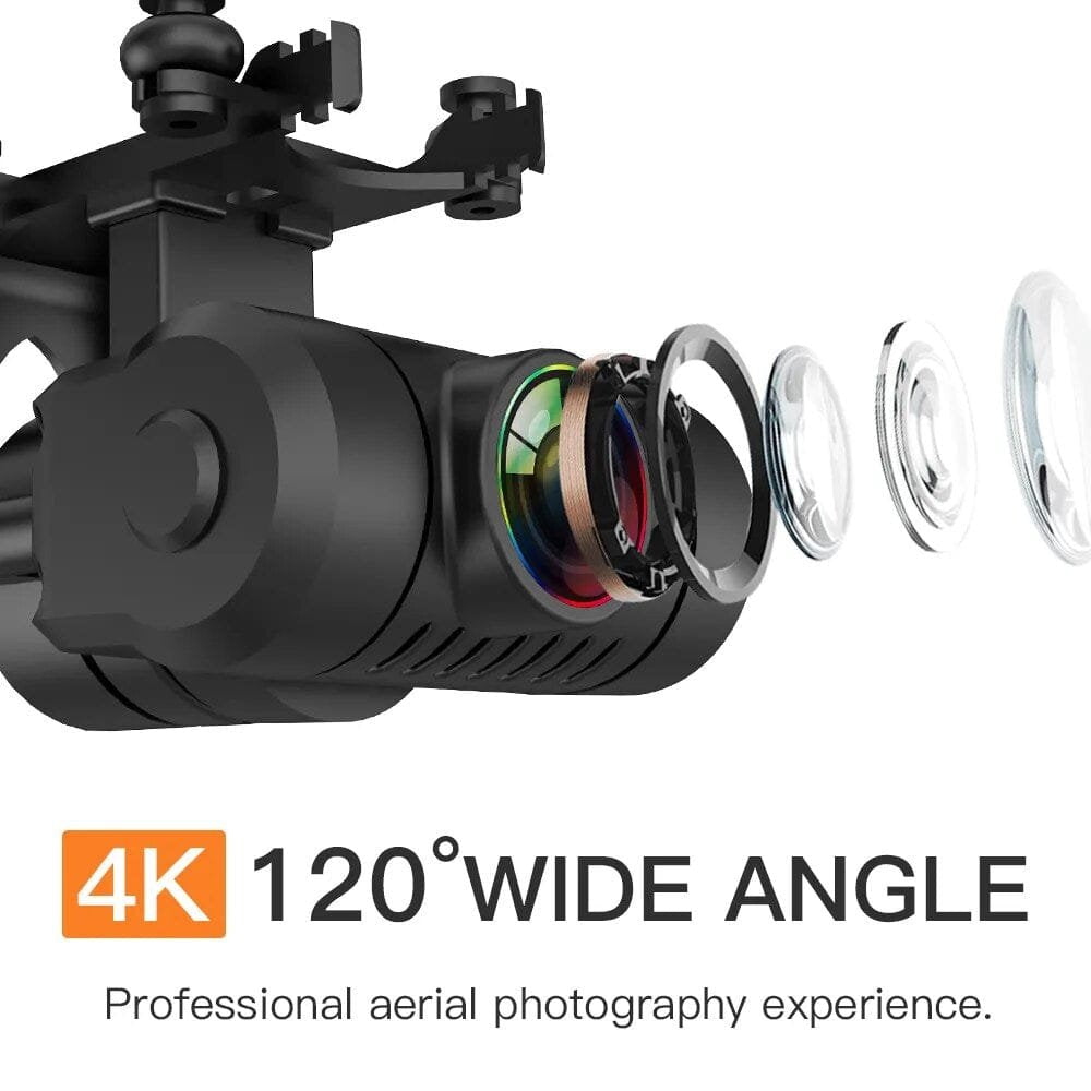 KF102 drone 4K wide angle camera lens detail for capturing broad aerial scenes on travel and hikes.