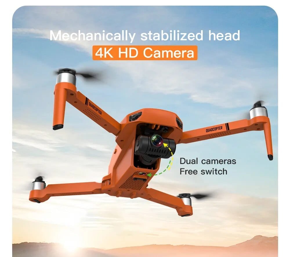 KF102 drone mechanical stabilised gimbal with 4K HD camera for clear aerial filming on windy days.