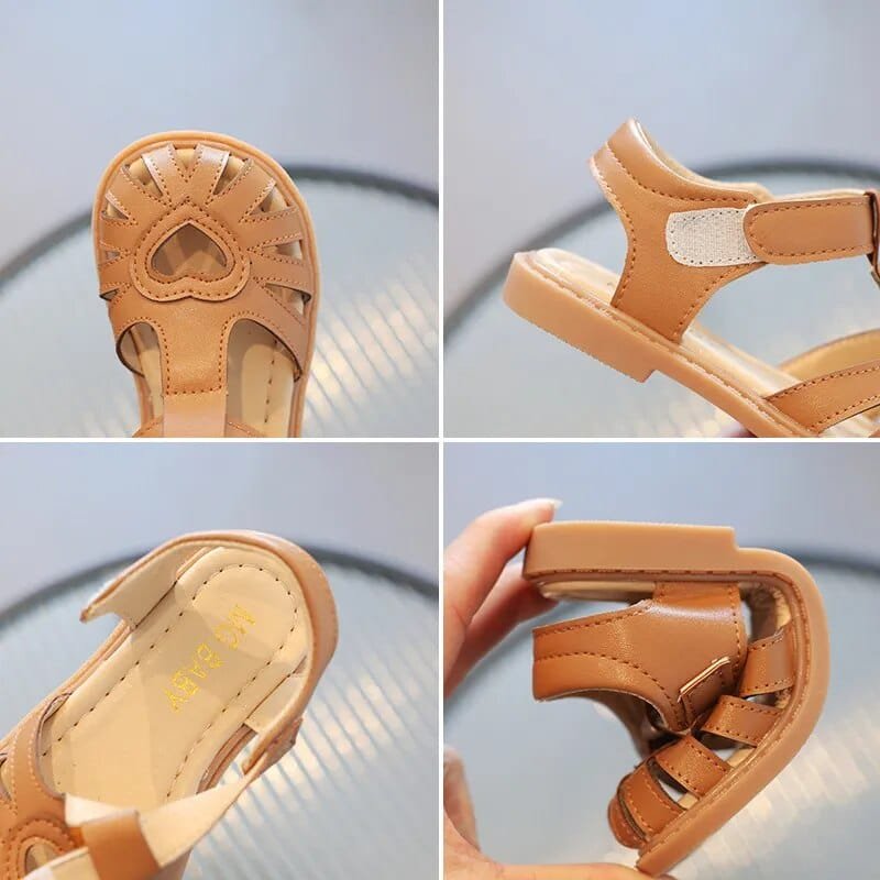 Fashion Soft Bottom Beach Sandals for Kids style A slip-on shoes for beach outings, poolside play, and summer walks, top view.