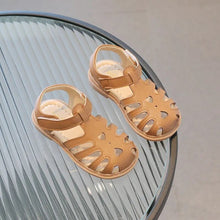 Fashion Soft Bottom Beach Sandals for Kids style J slip-on shoes for beach outings, poolside play, and summer walks, front view.
