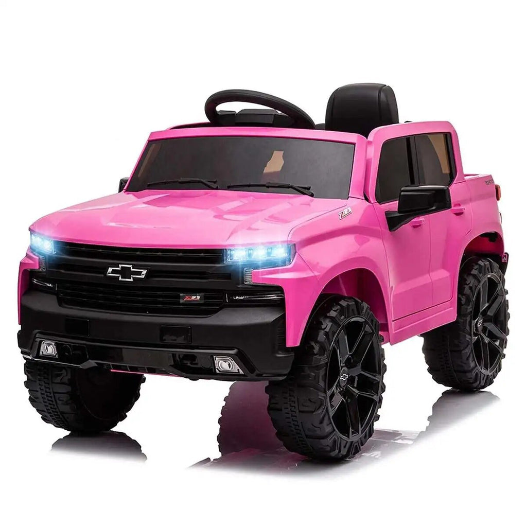 Pink toy truck with black details