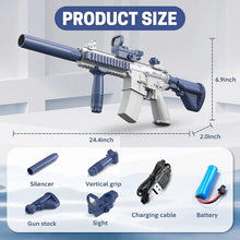 Toy gun with accessories and size measurements
