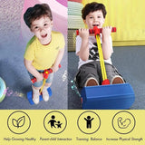 Two children playing with a toy that helps with balance and strength.