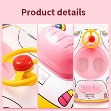 Kid's Inflatable Swim Ring Seat in pink shown from multiple angles for pool and beach water play.