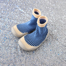 Blue and beige baby socks