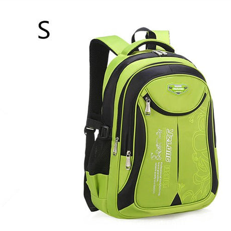 Green and black backpack.