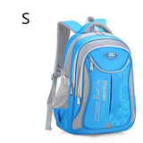 Blue and gray backpack.