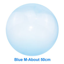 Outdoor Soft Bubble Ball in blue, medium 50cm size for water play with kids.