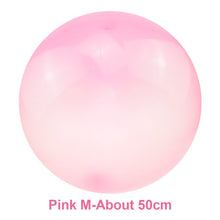 Kids Outdoor Inflatable Soft Bubble Ball in pink, medium 50cm size for backyard fun.