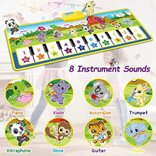Kids Touch Play Piano Music Mat keyboard keys offering eight instrument sounds for musical learning.