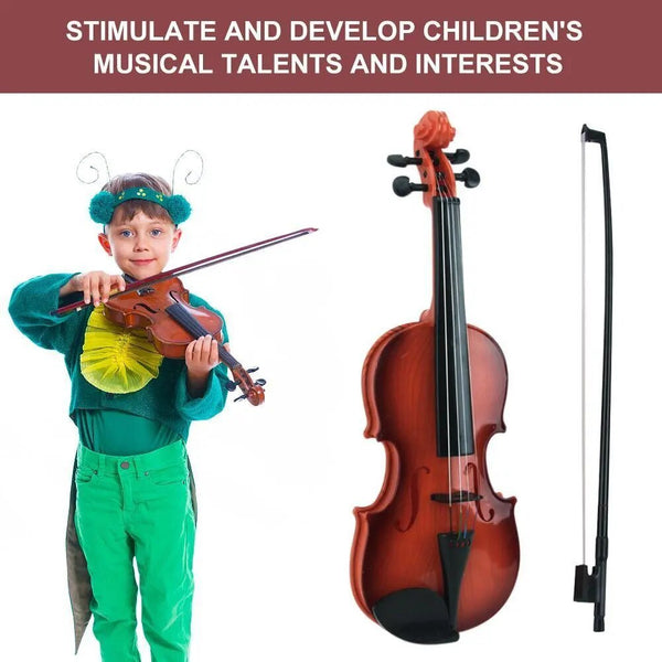 Adjustable String Kids Play Violin toy instrument used by a child to practise music and build early rhythm skills.