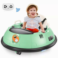 Kids Ride-On Bumper Car electric remote control toy for 360 spin play and family fun outings.