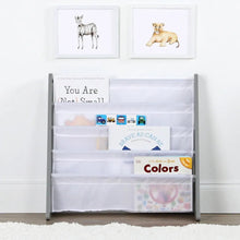 Kids Room Book Rack Storage Bookshelf display with animal illustrations for a cozy reading nook.