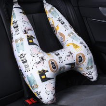 Car neck pillow with animal pattern on a car seat