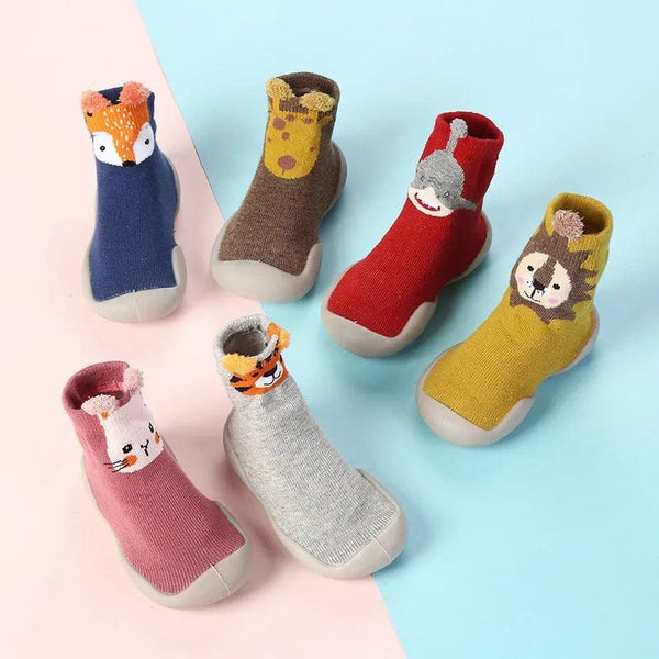 Spring Fall Kids Walking Floor Socks non-slip indoor socks for safe walking on wooden floors, tiles, and play mats at home.