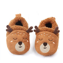 Knit Baby Slippers with cartoon face detailing, a playful prewalker style for newborn gifting and nursery outfits.