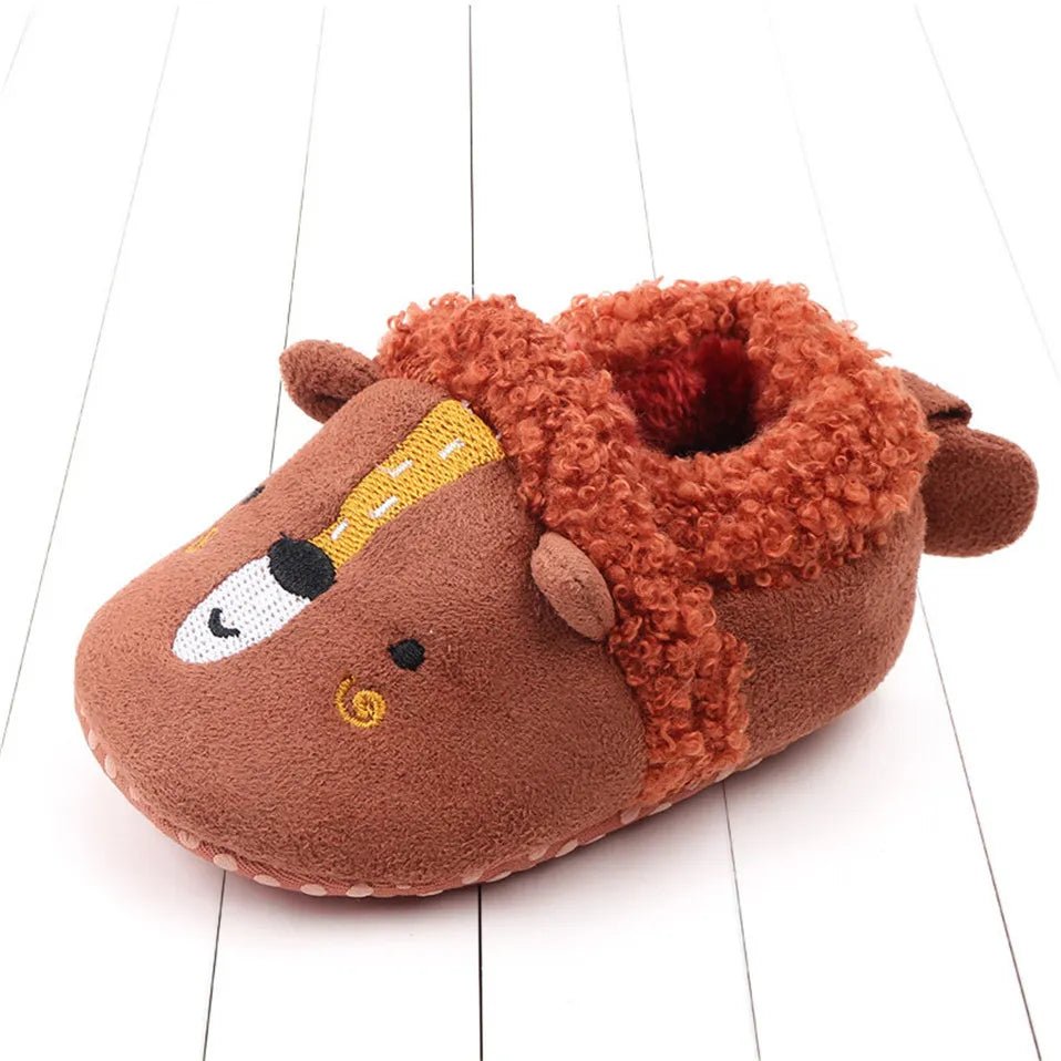 Boxed look Knit Baby Slippers pair, a ready-to-give newborn gift for baby showers and christenings.