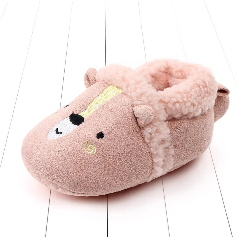 Neutral Knit Baby Slippers front view, unisex prewalker booties suited to newborn gifting and daily wear.