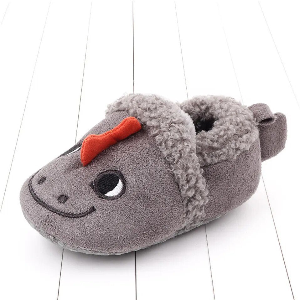 Flat pair of Knit Baby Slippers ready for daily wear, easy to pack in a nappy bag for outings.