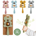 Koala and Elephant Silicone Teether Handbell Rattles for soothing teething gums and early grasping play.
