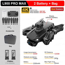 L900 Pro Max GPS Drone kit with battery and bag shown from a sixth angle.