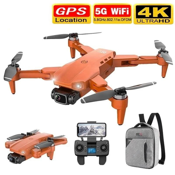 L900 Pro SE 4K GPS Drone in orange with GPS, 5G WiFi, and 4K UltraHD features for aerial photography.