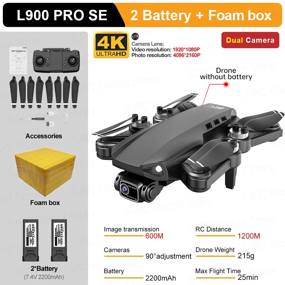 L900 Pro SE GPS Drone accessories and specifications sheet, second reference view.