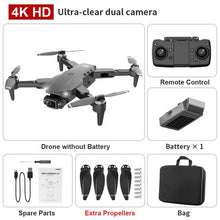L900 Pro SE 4K GPS Drone bundle highlighting the 4K HD dual camera for detailed aerial photography.