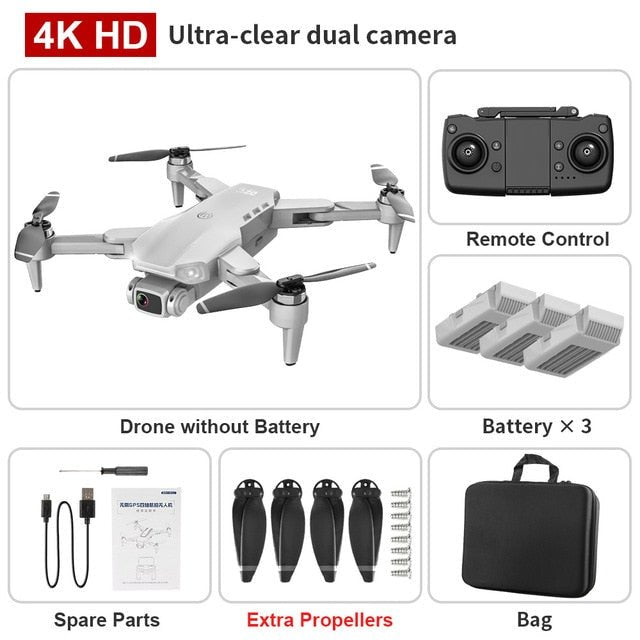 L900 Pro SE Drone bundle highlighting the ultra-clear dual camera for crisp aerial video.