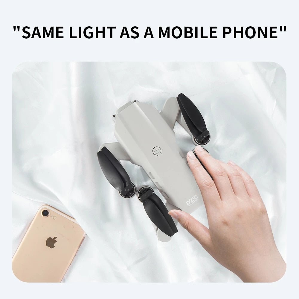 L900 Pro SE Drone lightweight body compared to a mobile phone for portable flying convenience.