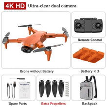 L900 Pro SE Drone in orange kit with extra propellers shown from an alternate angle.