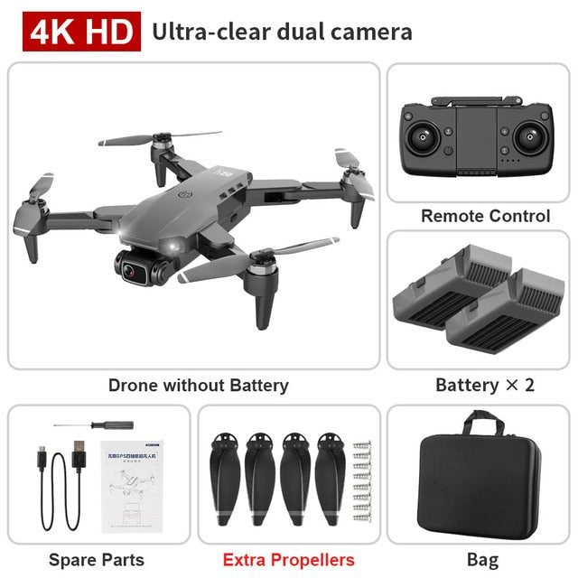 L900 Pro SE Drone set with propellers and carrying case for organized outdoor flying.