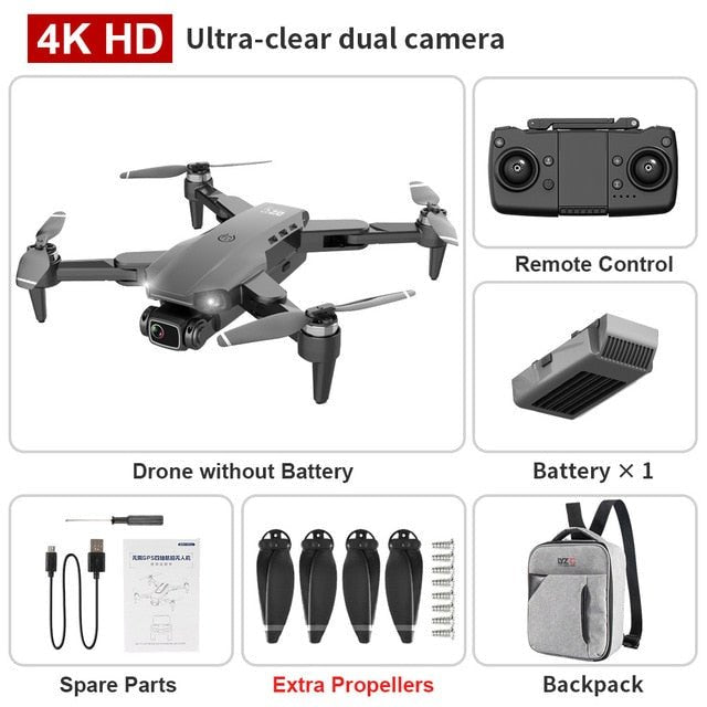 L900 Pro SE Drone set with remote control, battery, and spare parts for extended flying sessions.