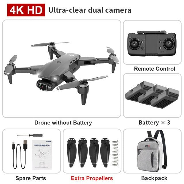 L900 Pro SE Drone with backpack and spare parts for convenient outdoor flying trips.
