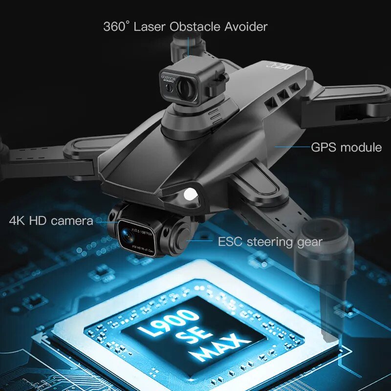 L900 Pro SE Max GPS Drone labeled components diagram for understanding drone parts before flying.