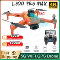 L900 Pro SE Max GPS Drone in orange with key features highlighted for outdoor aerial flying.