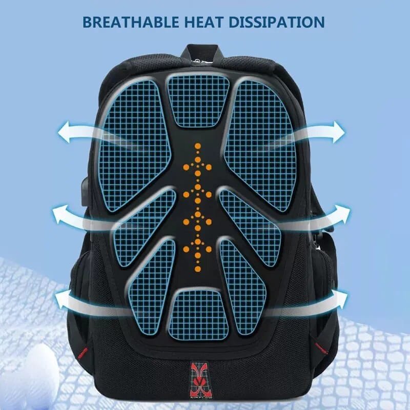 Backpack with breathable heat dissipation design.