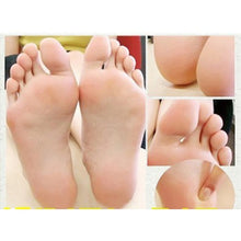 Lavender Foot Mask exfoliating socks results collage showing smooth peeled feet after dead skin removal treatment.