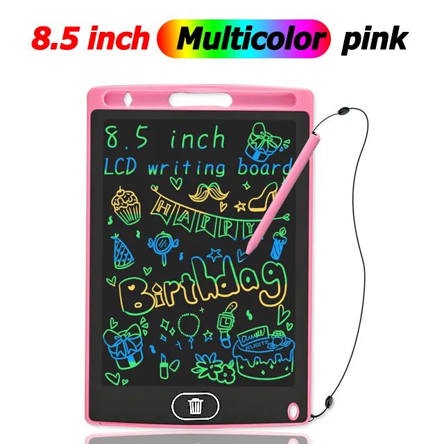 Pink LCD Drawing Tablet for home learning, letter tracing, and daily maths practice with instant erase.