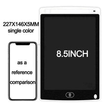 LCD Writing Tablet black screen size dimensions chart for choosing the right sketchpad.